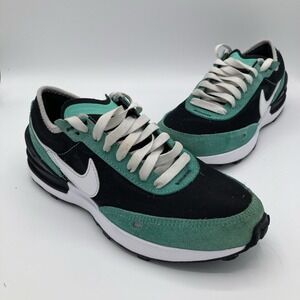 Nike Waffle One Size GS 3.5Y Women Black Mint Green White Black Shoes DC0481-008